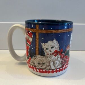 Potpourri Press Ceramic Mug Vintage Christmas cat 1990